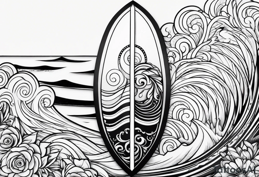 surfboard tattoo idea