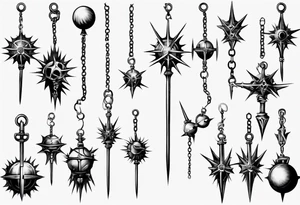 spiked ball mace on a chain tattoo idea