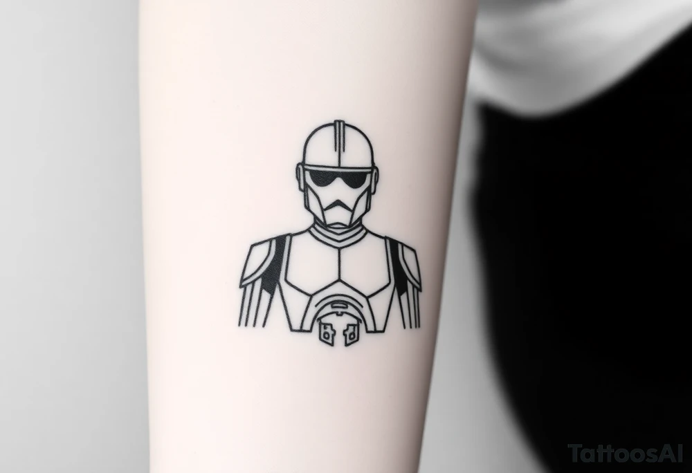 Simple traditional C3po from starwars tattoo idea