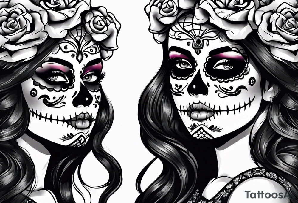 Mexico day of dead , rectangle tattoo idea