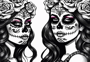 Mexico day of dead , rectangle tattoo idea