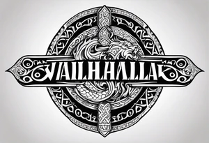 Viking sword Valhalla dragon shield tattoo idea
