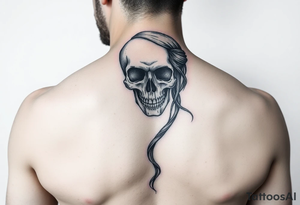 Lady with skull tattoo idea