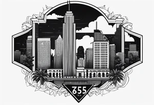 615 Area code numbers in texas with building behind it tattoo idea