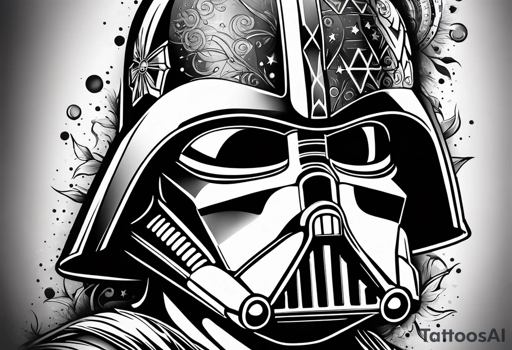 An upper sleeve shoulder tattoo that combines a love for Star Wars and a love for Golf tattoo idea