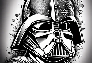 An upper sleeve shoulder tattoo that combines a love for Star Wars and a love for Golf tattoo idea