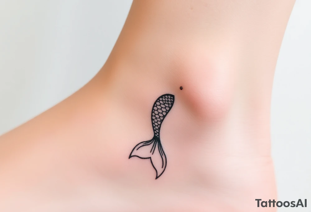 Mermaid tail with crutches tattoo idea