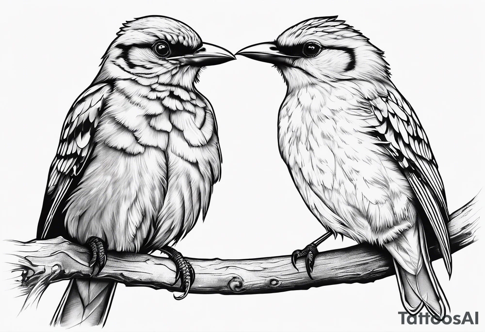outline of two birds tattoo idea
