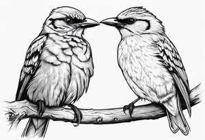 outline of two birds tattoo idea