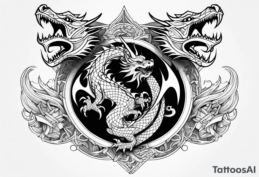 roaring dragons tattoo idea