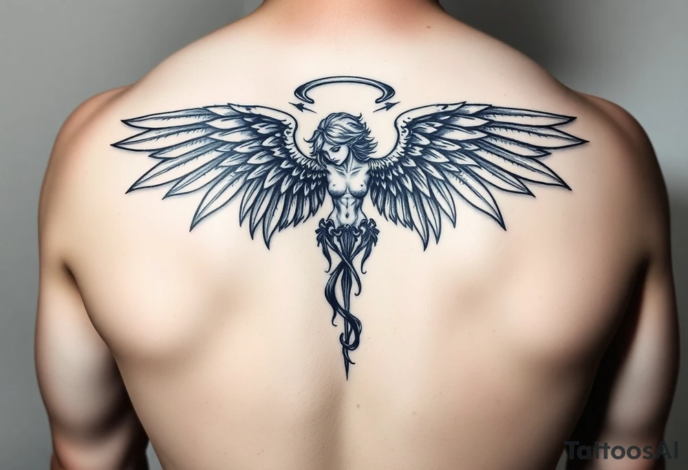 Goth angel tattoo idea