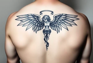 Goth angel tattoo idea
