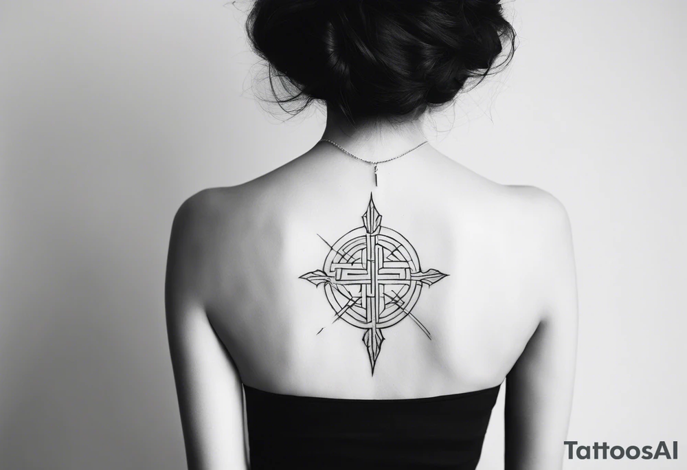 I want a fine line, feminine but very powerful tattoo. I want it to feel oriental and decorative. I want the image to portray a powerful story from the Bible. I want the tattoo to look peaceful and glowy. It has to tell a biblical story tattoo idea