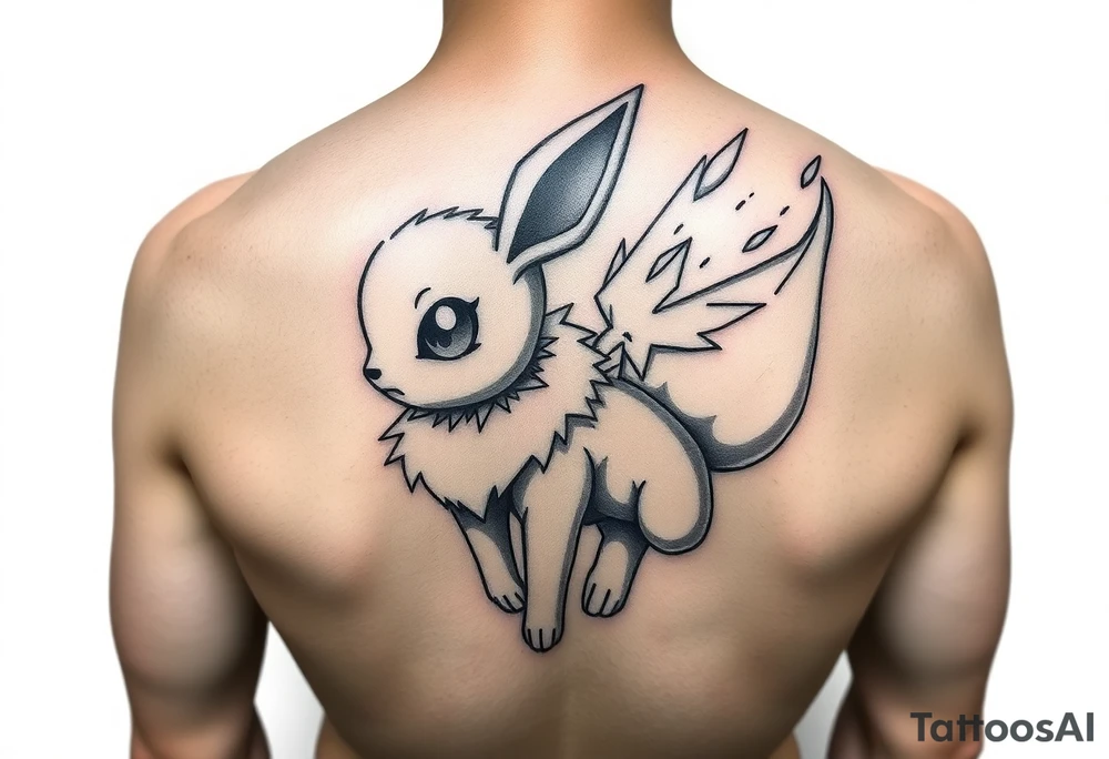 legendary eevee with energy aura and power effects tattoo idea