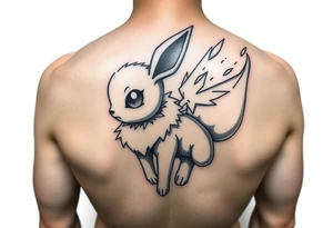 legendary eevee with energy aura and power effects tattoo idea