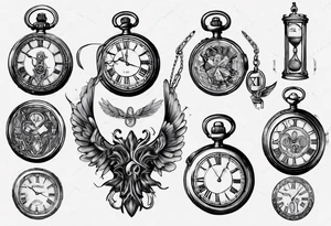 Roman numeral 4 highlighted on antient pocket watch tattoo idea