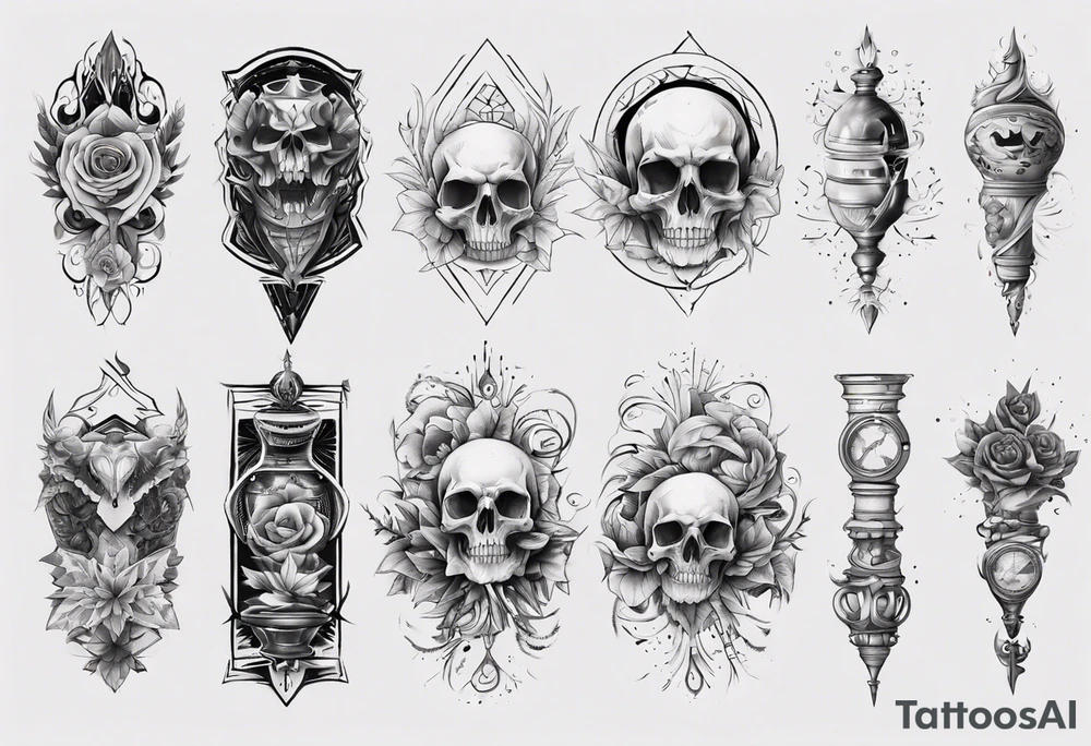 Light and dark sleeve tattoo idea