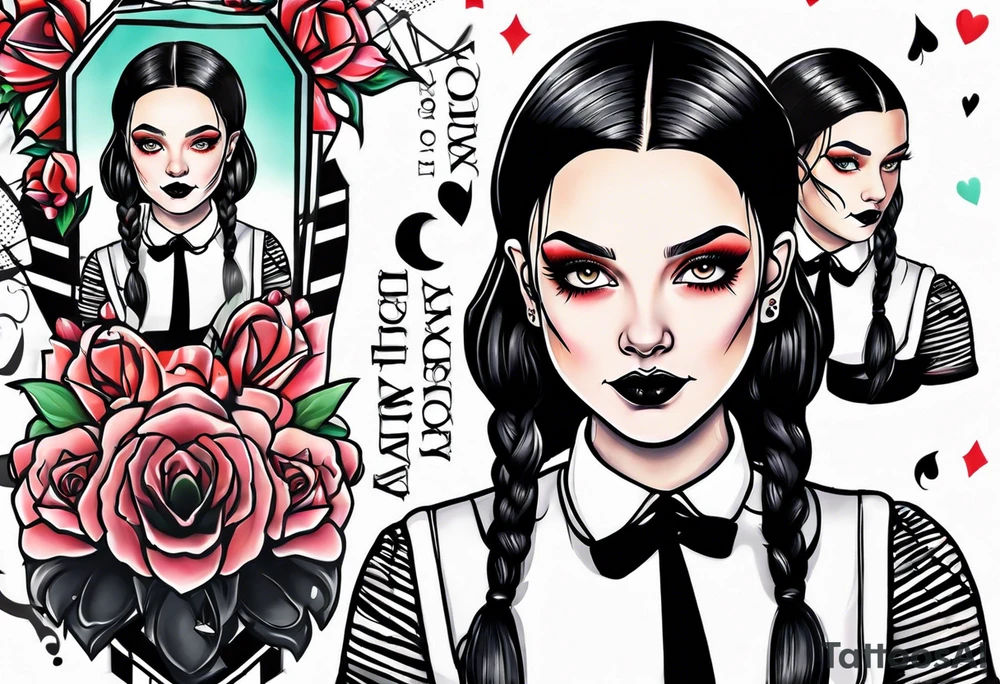 New school Wednesday Adams tattoo idea