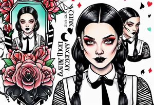 New school Wednesday Adams tattoo idea
