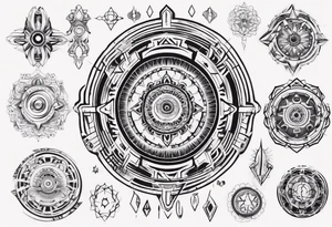 Make a mandala with a futuristic look tattoo idea