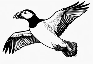 a black flying puffin 
 -  forarm Tattoo tattoo idea