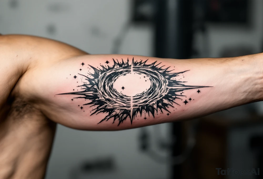 2 different worlds on both sides of a black hole tattoo idea