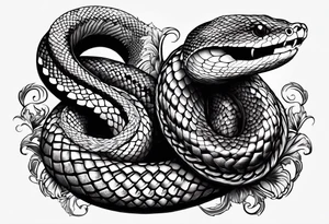 a snake who has swallowed a heart tattoo idea