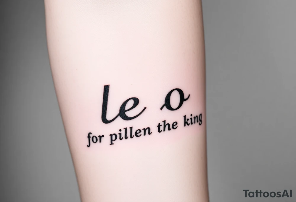 Fancy style "leo" for lion the king birth
 sign tattoo idea