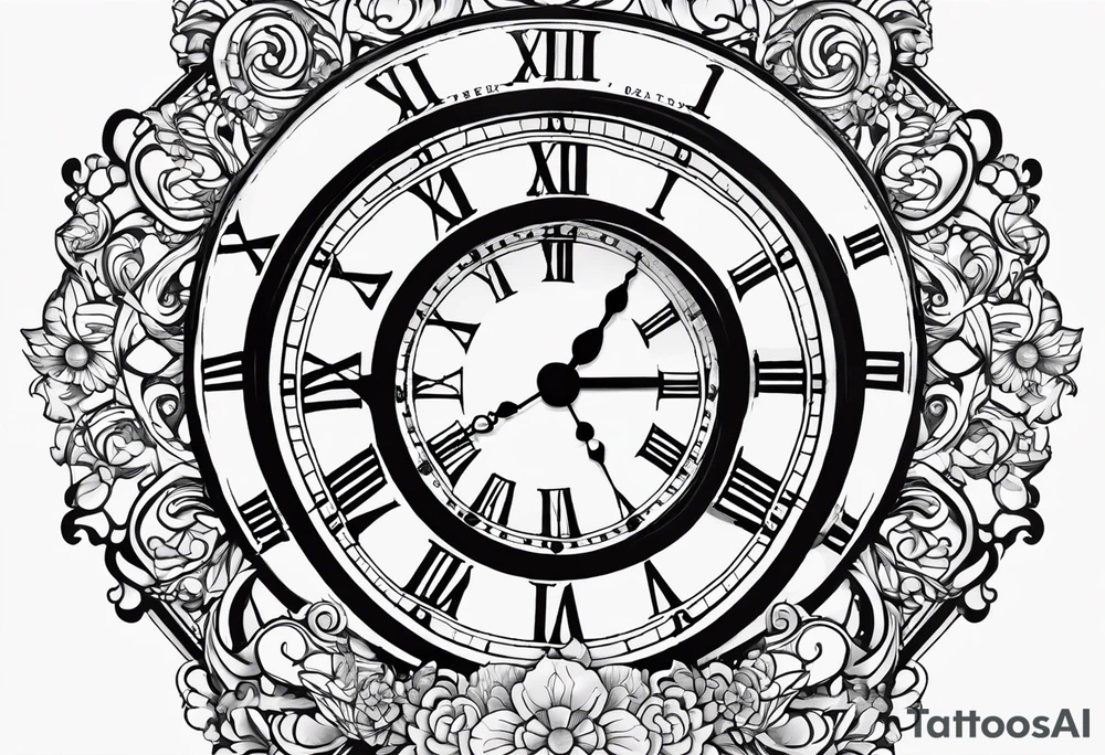 Hispanic/ Latin goddess, love, forgiveness, strength, peace, cancer zodiac time, past, future, clock tattoo idea