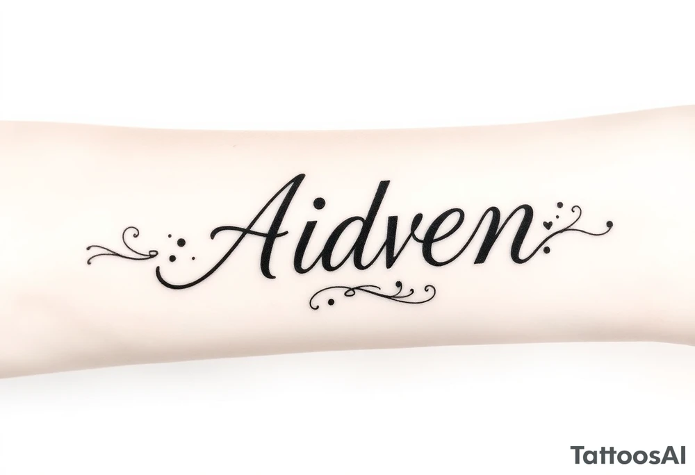 The name Aiden with a theme of love tattoo idea