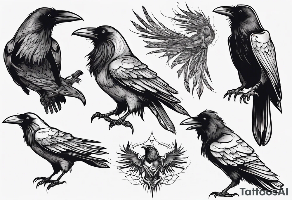 raven tattoo idea