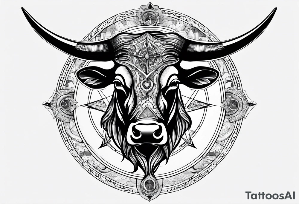 TAURUS BULL COMPASS tattoo idea