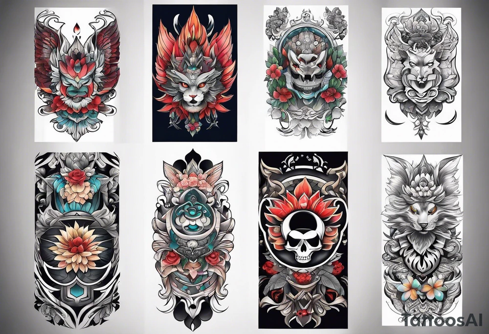 Leg sleeve tattoo idea