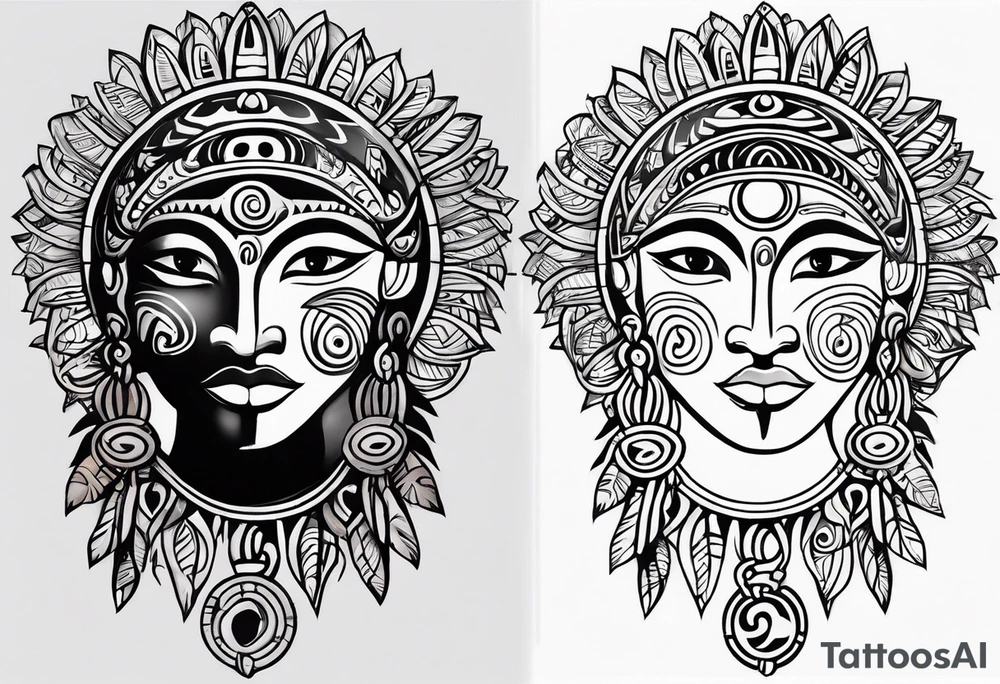 Taino tribal sun tattoo idea