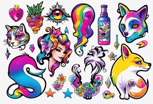 psychological session by lisa frank tattoo idea