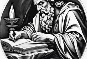 Caravaggio painting of Saint Jerome tattoo idea