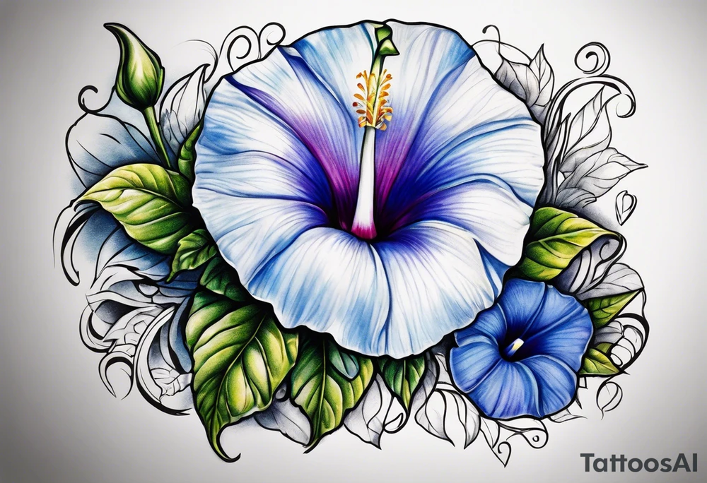 morning glory design tattoo idea
