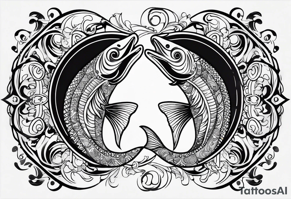 Pisces sign combines with the Aires sign. tattoo idea