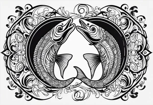 Pisces sign combines with the Aires sign. tattoo idea