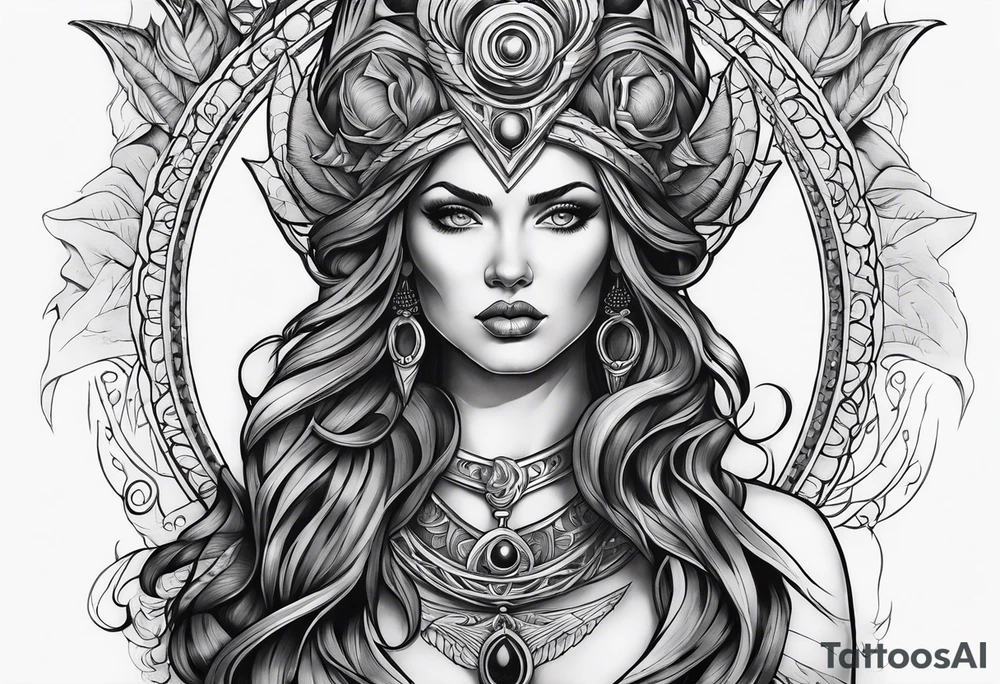 Hecate portrait tattoo idea