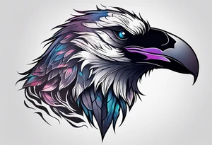 Raven and wolf tattoo idea