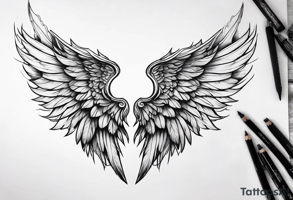 Angel wings tattoo idea