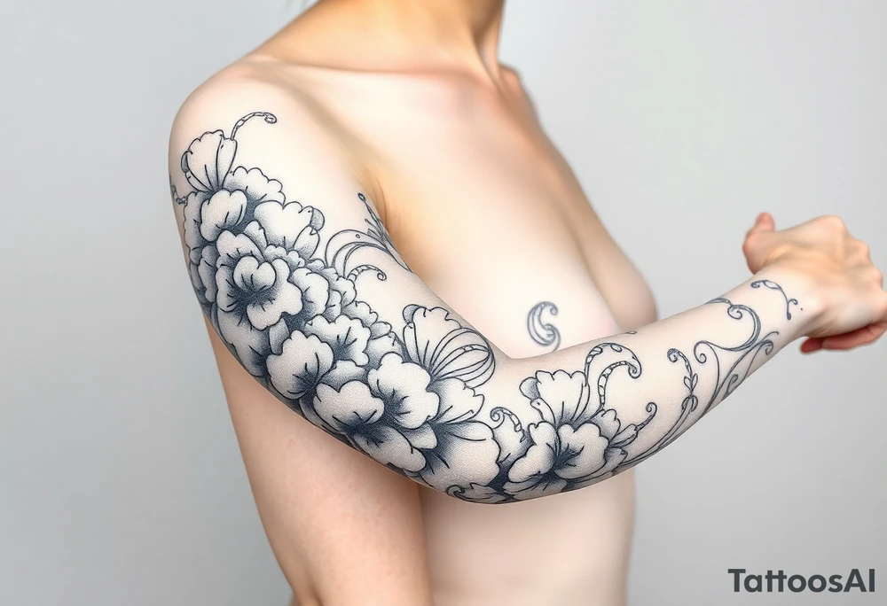 Ethereal Celestial dreamy swirling intergalactic space clouds daintily flowing like light wispy smoke tattoo idea