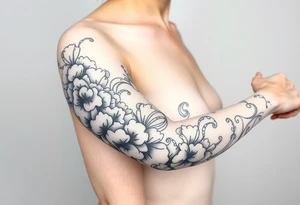 Ethereal Celestial dreamy swirling intergalactic space clouds daintily flowing like light wispy smoke tattoo idea