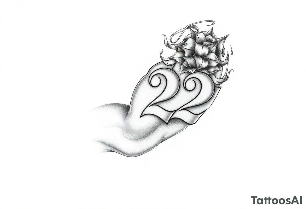 number 222 tattoo idea
