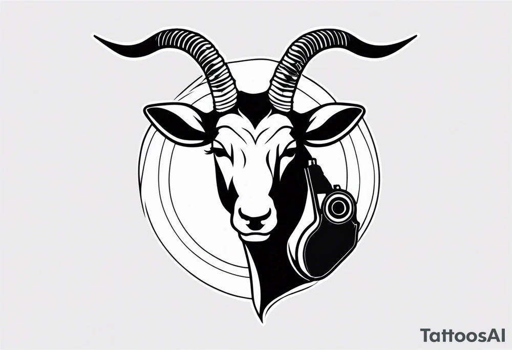 capricorn with sunglasses and a gun tattoo idea