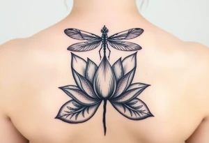 Lotus with dragonfly tattoo idea