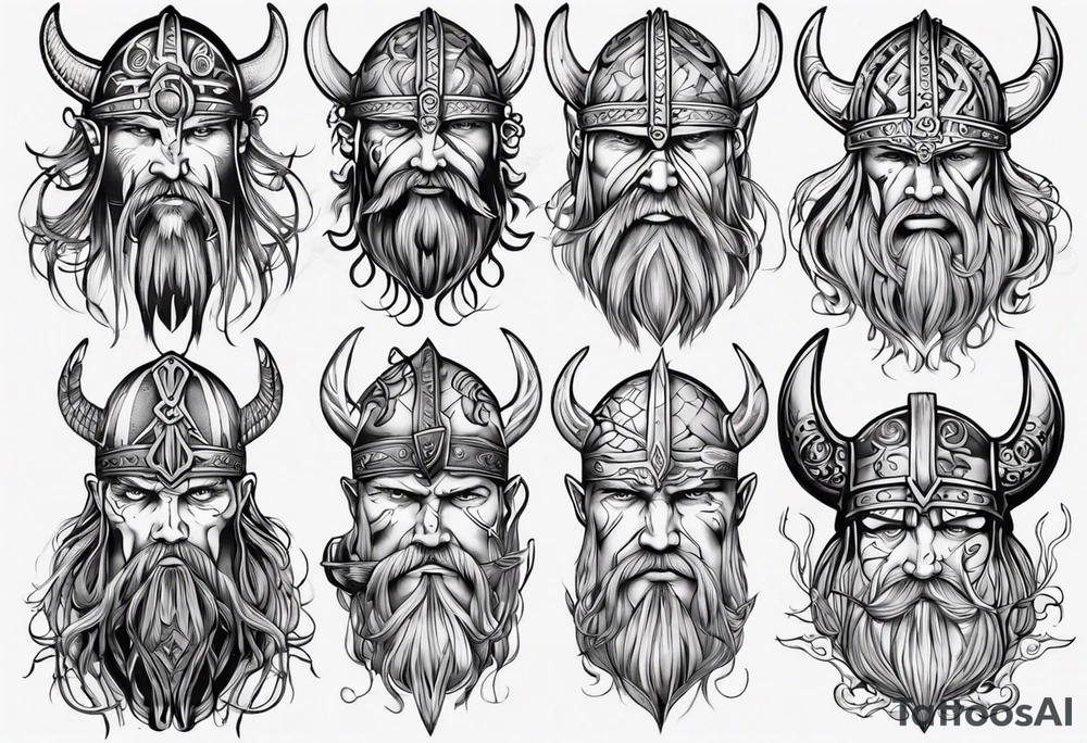 Viking face tattoo idea