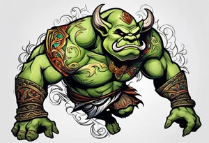 leaping ogre tattoo idea