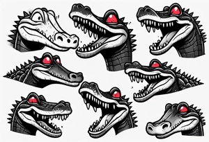 A cute cartoon crocodile crying tattoo idea